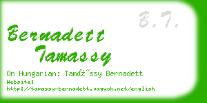 bernadett tamassy business card